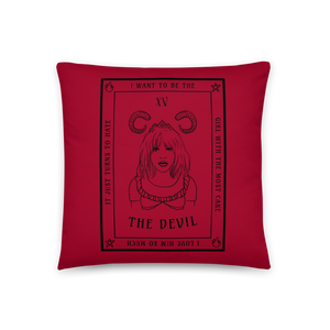 THE DEVIL/ THE LOVERS REVERSIBLE TAROT CARD PILLOW