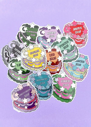 Zodiac Birthday Cake Stickers