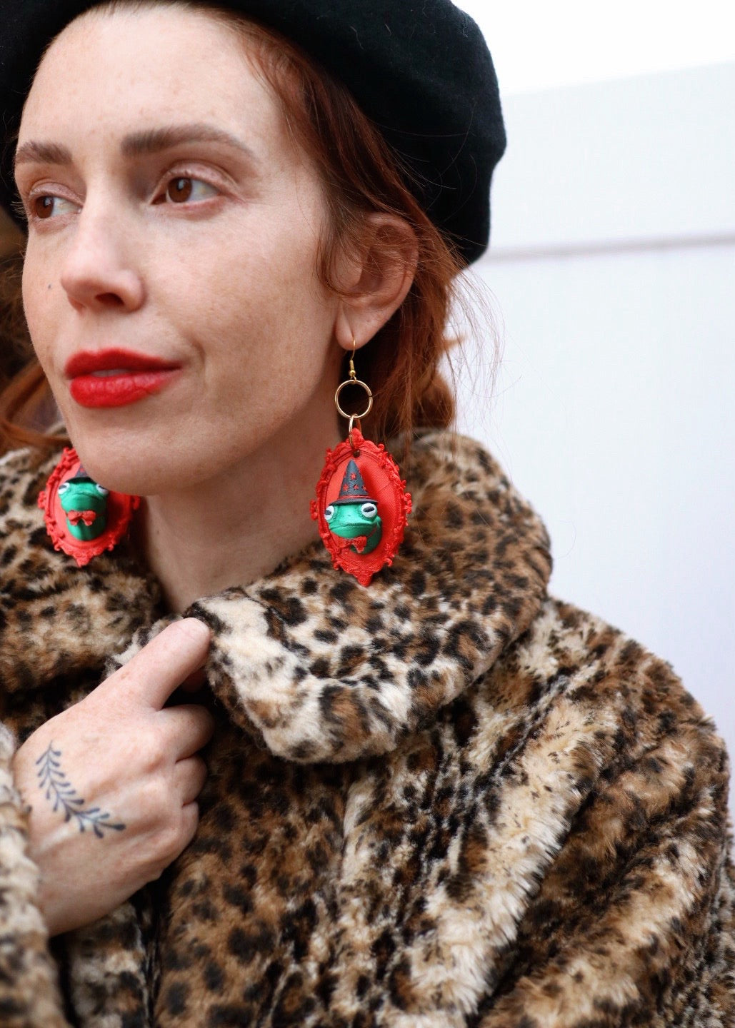 Witch Toad Yule Earrings