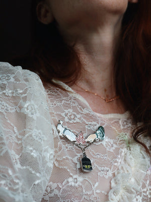 Frankenstein Leaf Brooch Pin (Limited Edition)