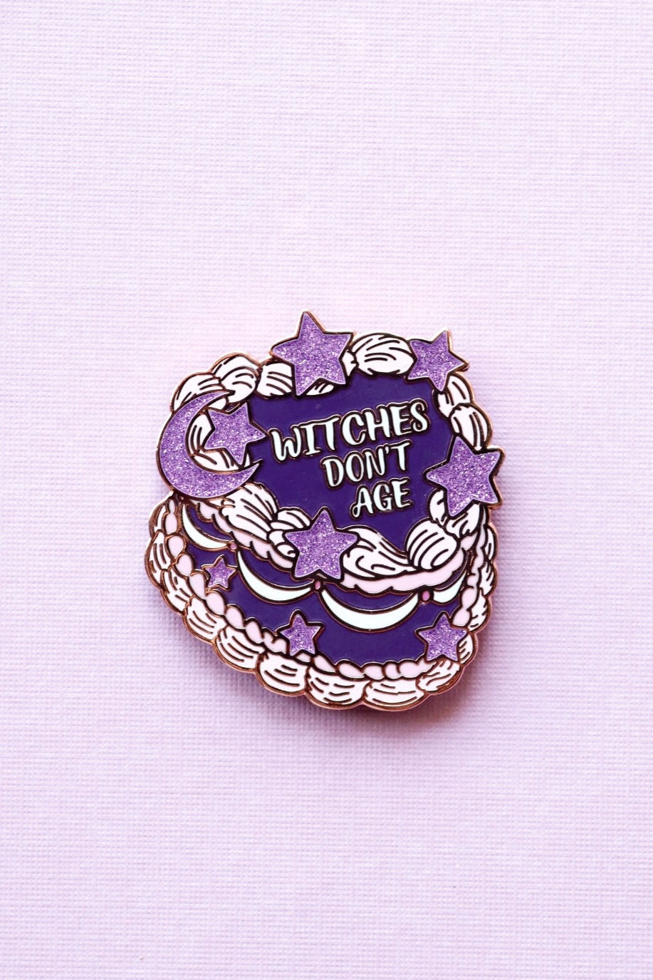 Witches Don't Age Cake Pin