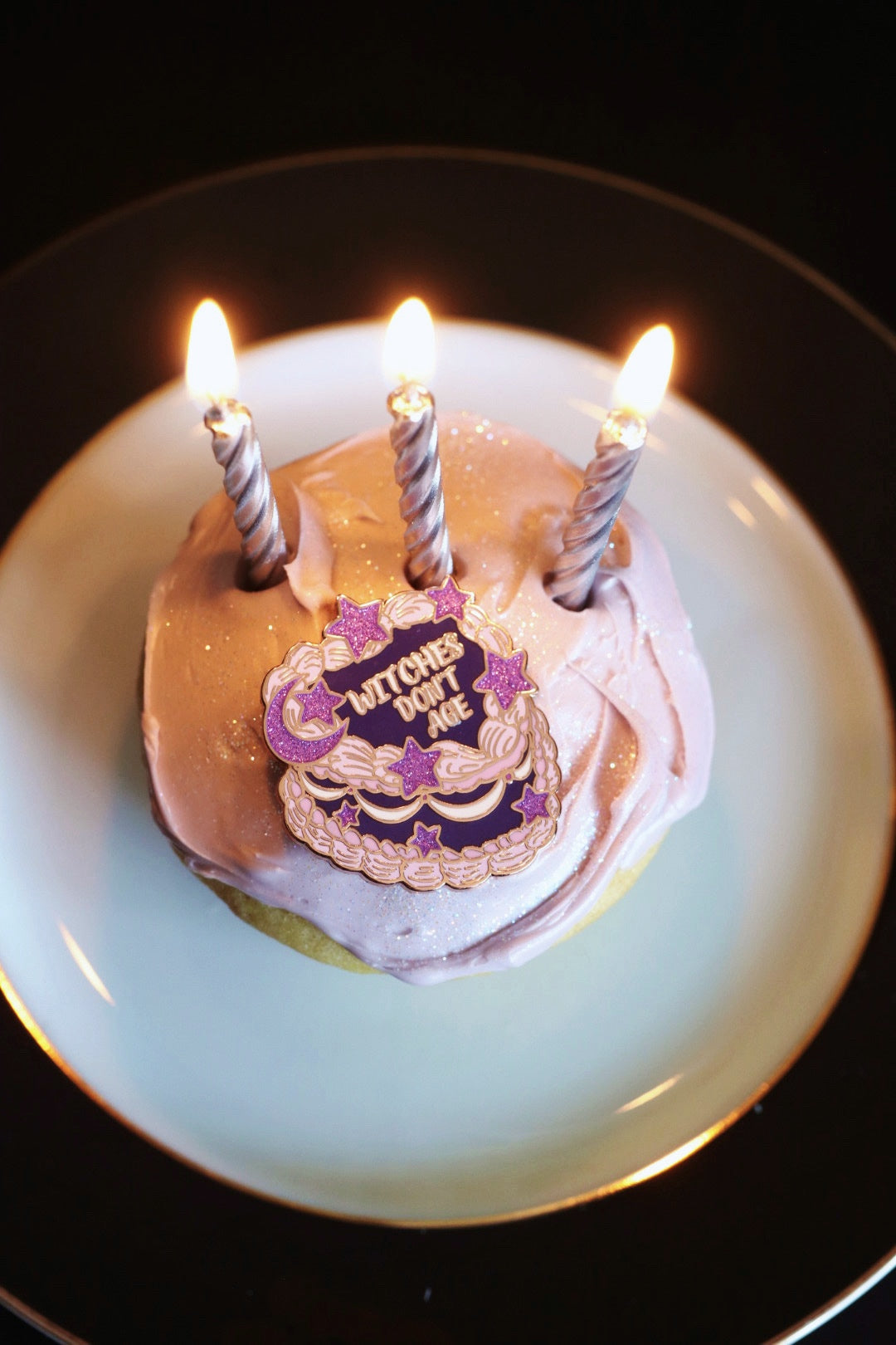 Witches Don't Age Cake Pin