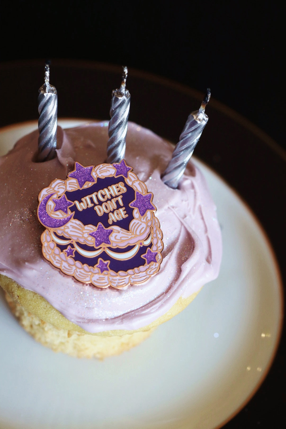 Witches Don't Age Cake Pin