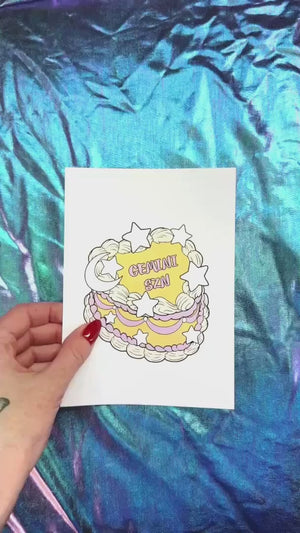 Zodiac Birthday Cake Prints