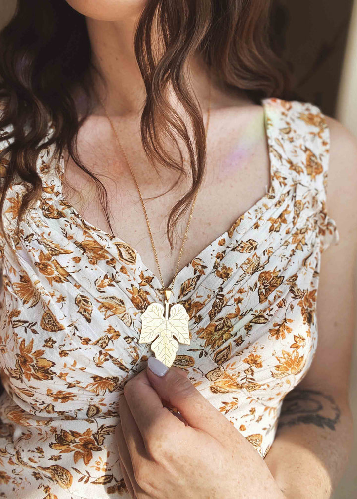 Pumpkin Leaf Necklace