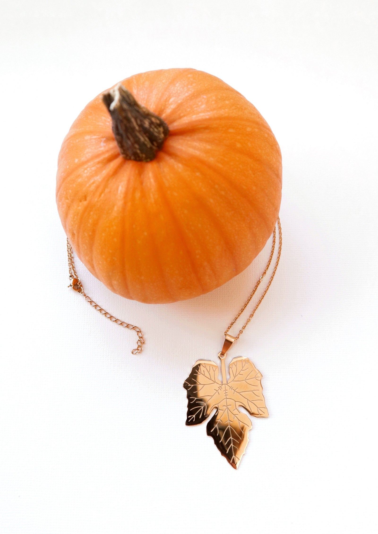 Pumpkin Leaf Necklace