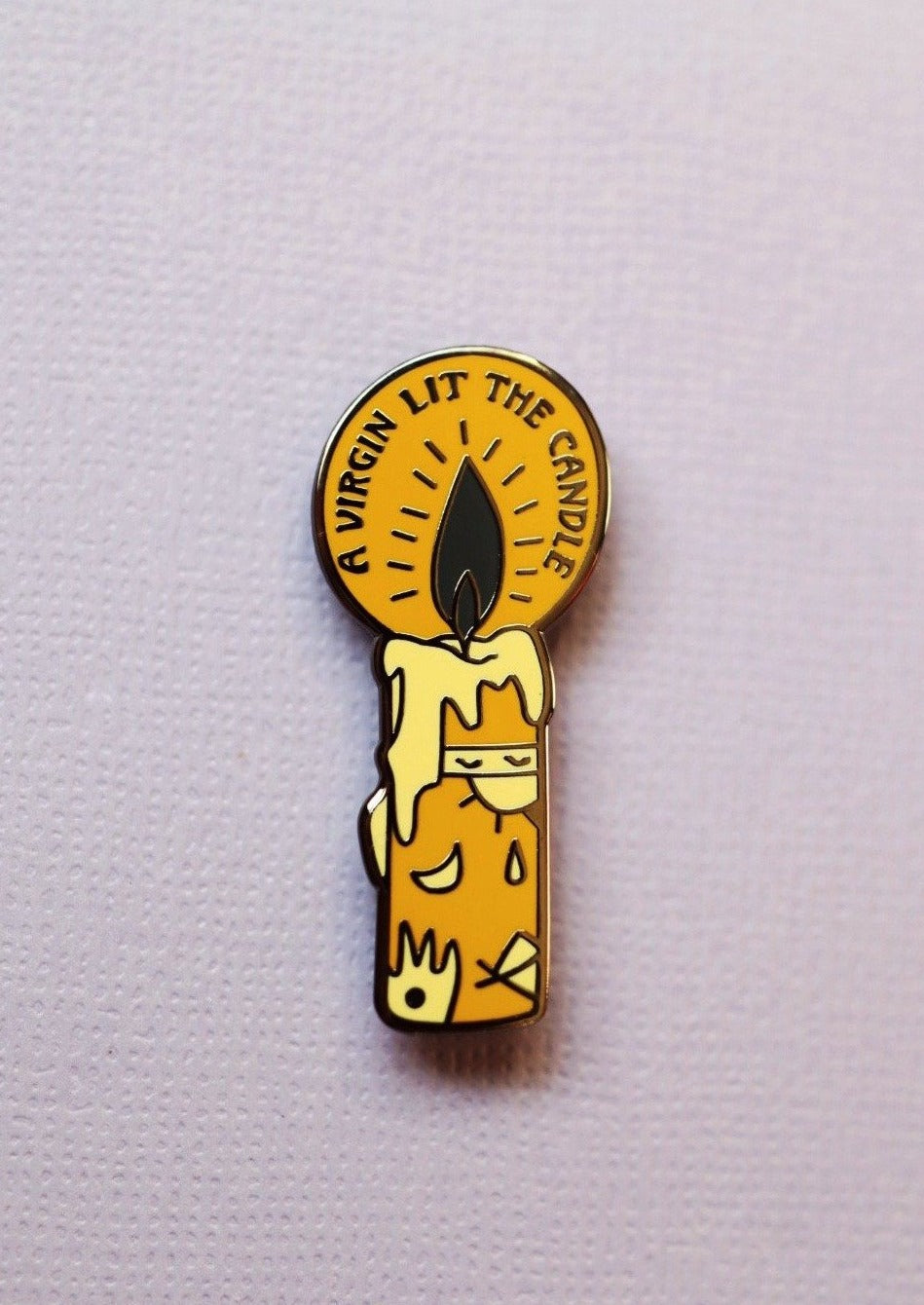 Black Flame Candle Pin