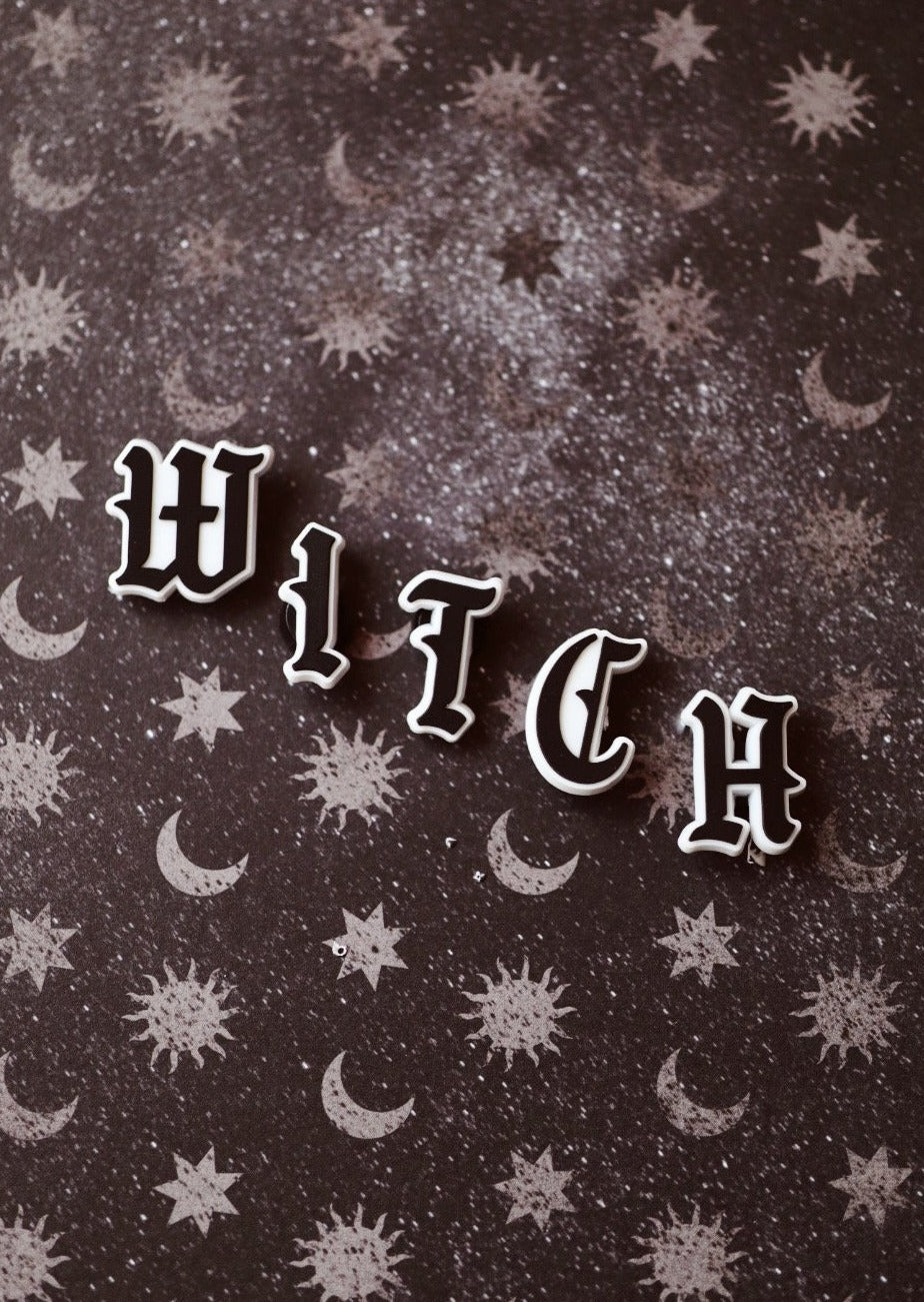 Witch Letter Shoe Charms Set